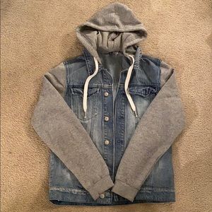 Grey Sleeve Grey Hoodie Jean Jacket (H&M)